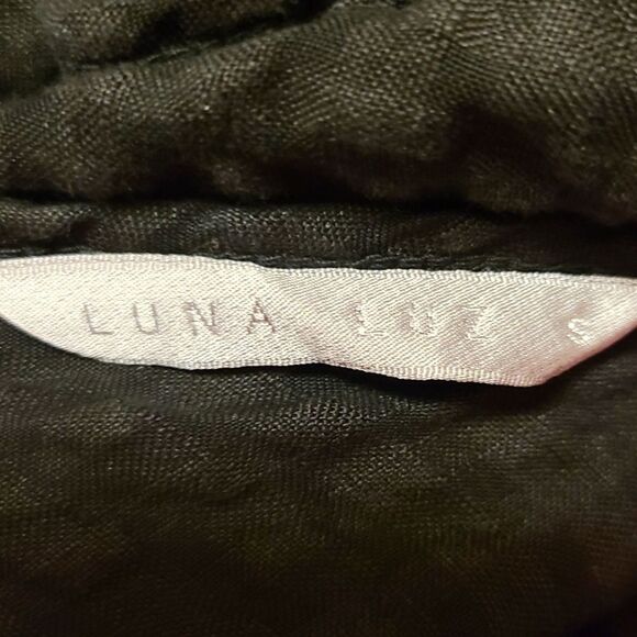 Luna Luz Tank Dress Black Linen Blend Size Small - Picture 7 of 9